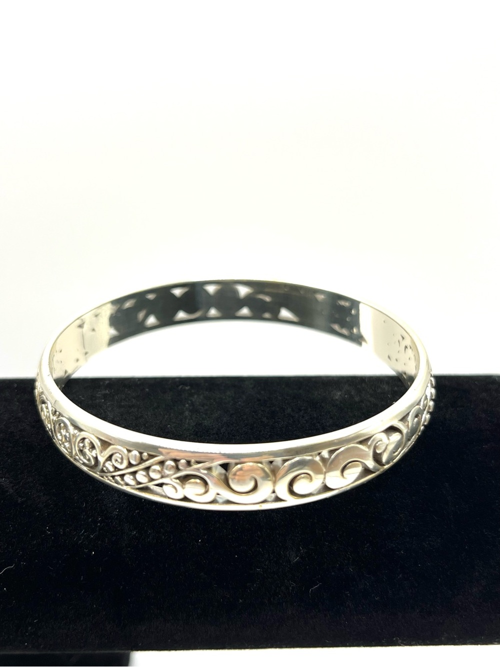 Brighton Silver Scrollwork Bangle Assorted Scrolls Pattern Brighton